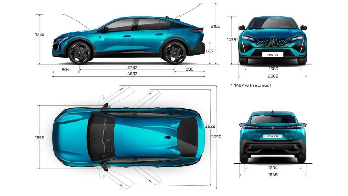 dimensões do peugeot 408